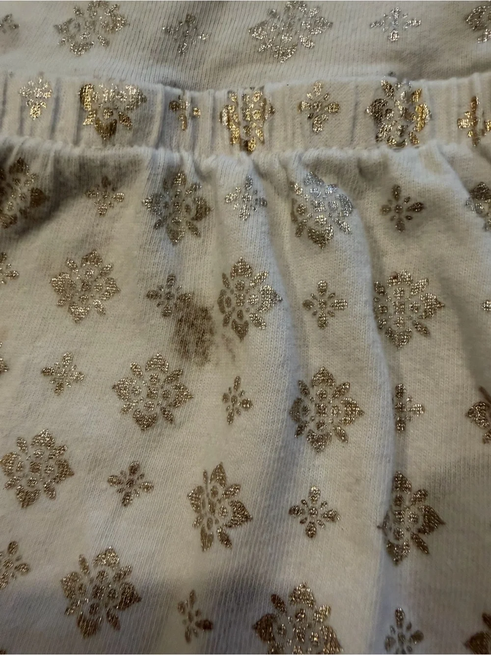 Gymboree White Dress with Beige Tile Print